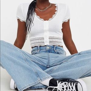 Urban Outfitters Darcy Lace Trim Crop Top